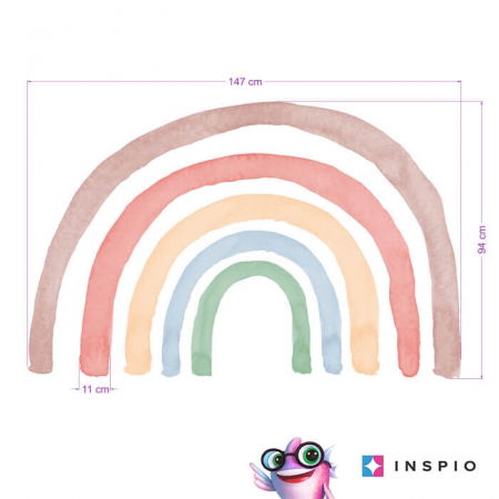Stickere decorative si covorase - Stickere de perete - curcubeu