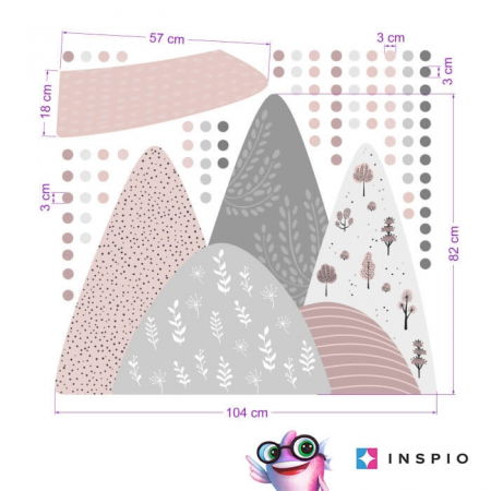 Stickere decorative - Stickere pentru Perete pentru Fete - Dealuri Pline de Plante