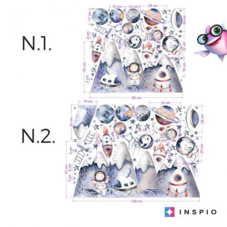 Stickere decorative - Stickere Perete - Astronauti si Spatiu pentru Baieti,  Diverse marimi