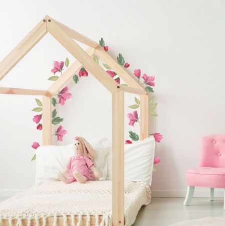 Stickere decorative si covorase - Stickere Perete - Flori Roz