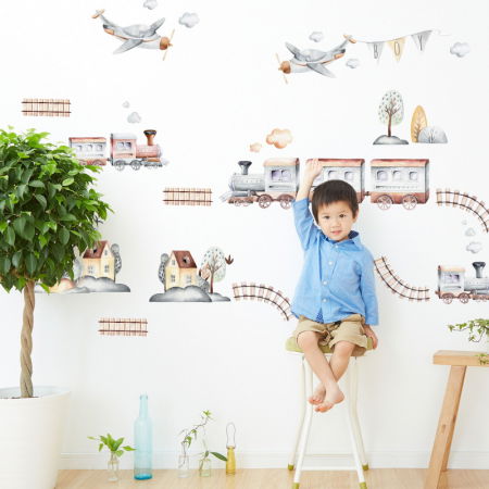 Stickere decorative - Tapet - Tren gri