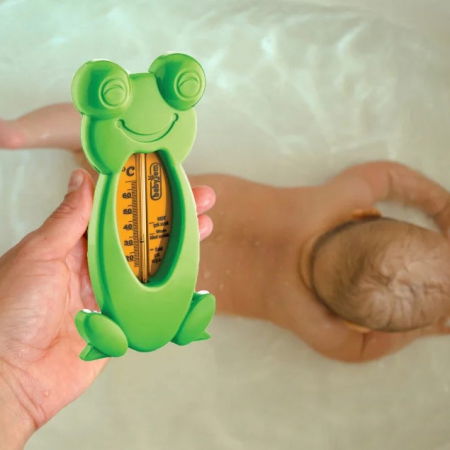 Igiena si ingrijire bebelusi - Termometru de baie si camera, model Broscuta, Verde