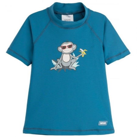 Haine plaja / inot - Tricou Protectie UV Copii, Protectie Solara UPF50+, Petrol Jungle,  Diverse marimi