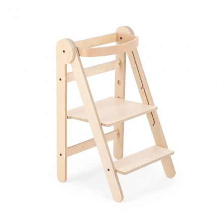 Scaune masa - Turn de invatare-Learning Tower din lemn, pliabil MamaToyz, natur