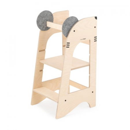 Scaune masa - Turn de invatare MamaToyz Learning Tower din lemn, Soricel