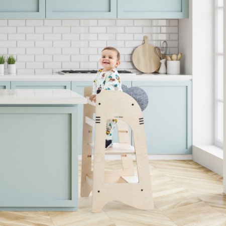 Scaune masa - Turn de invatare MamaToyz Learning Tower din lemn, Soricel