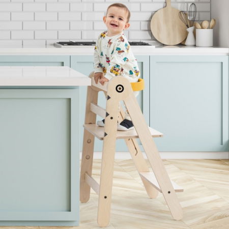 Scaune masa - Turn de invatare pliabil MamaToyz Learning Tower din lemn, Diverse culori