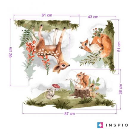 Stickere decorative - Vulpe, caprioara, veverita - autocolante pentru perete