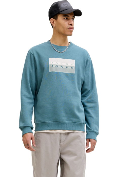 Bluza JACK &JONES Fusion Graphic Sweat Crew - 12289807-North Atlantic [1]
