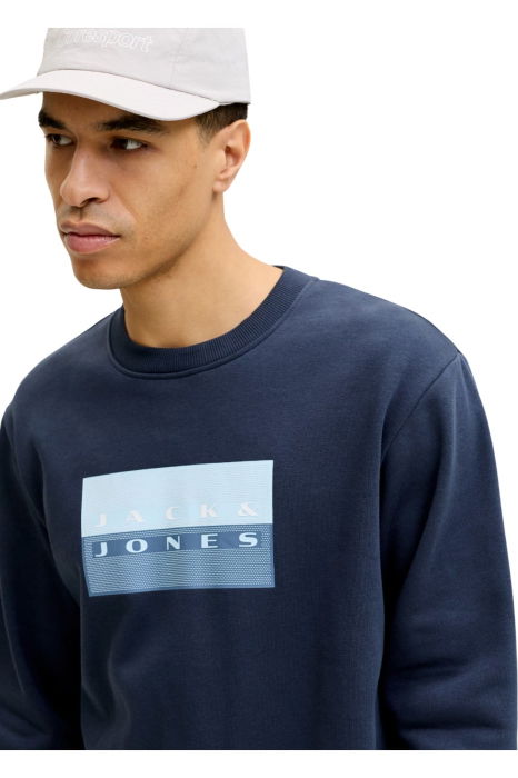 Bluza JACK &JONES Fusion Graphic Sweat Crew - 12289807-Outer Space [6]