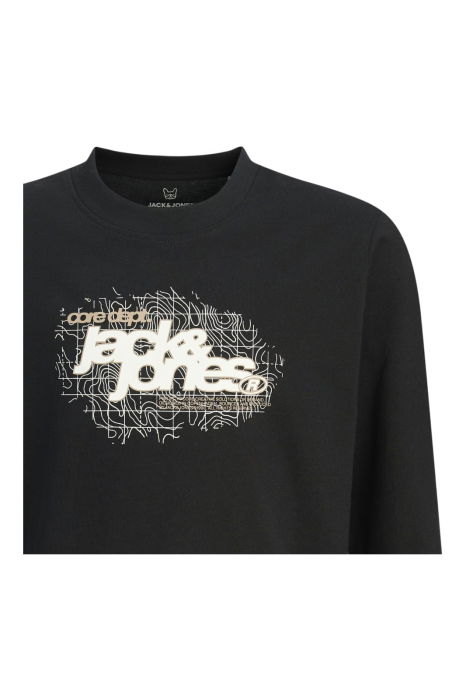 Bluza JACK &JONES Grid Branding Crew JNR - 12285159-Black [4]