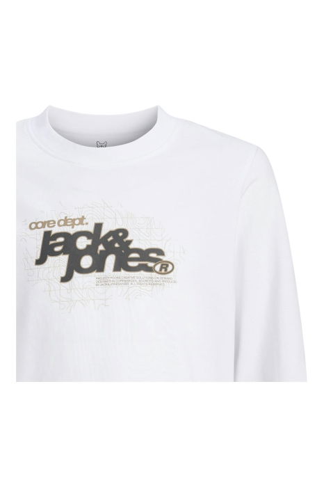 Bluza JACK &JONES Grid Branding Crew JNR - 12285159-Bright White [4]