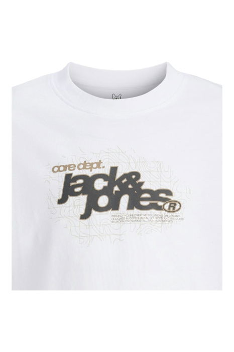 Bluza JACK &JONES Grid Branding Crew JNR - 12285159-Bright White [2]