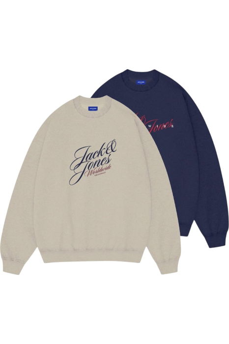 Bluza JACK &JONES Inwood Sweat Crew MP 2 bucati - 12291474-Antique White [1]