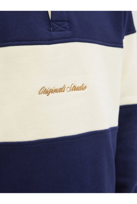 Bluza JACK &JONES Norrebro Blocking Sweat Polo JNR - 12284371-Ocean Cavern [4]