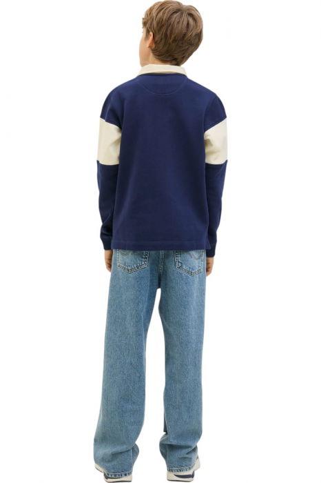 Bluza JACK &JONES Norrebro Blocking Sweat Polo JNR - 12284371-Ocean Cavern [2]