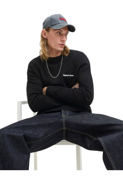 Bluza JACK &JONES Norrebro Light Knit Crew Sn - 12284844-Black [5]