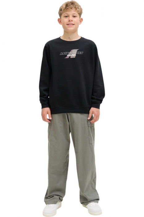 Bluza JACK &JONES Tier Print Crew SN JNR - 12284002-Black [5]