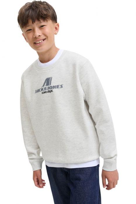 Bluza JACK &JONES Tier Print Crew SN JNR - 12284002-White Melange [4]