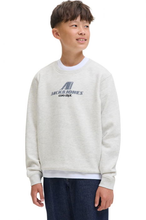 Bluza JACK &JONES Tier Print Crew SN JNR - 12284002-White Melange [1]