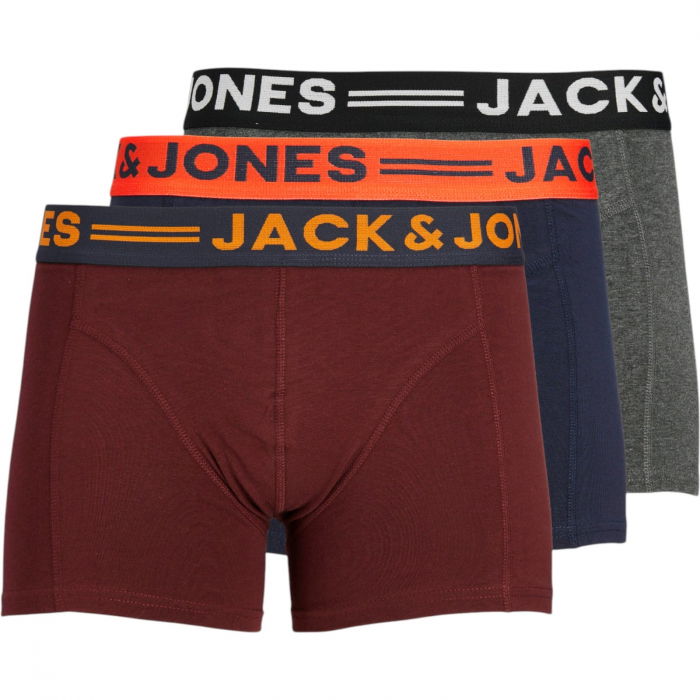 Boxeri JACK &JONES Clichfield 3 perechi - 12113943-Burgundy [1]