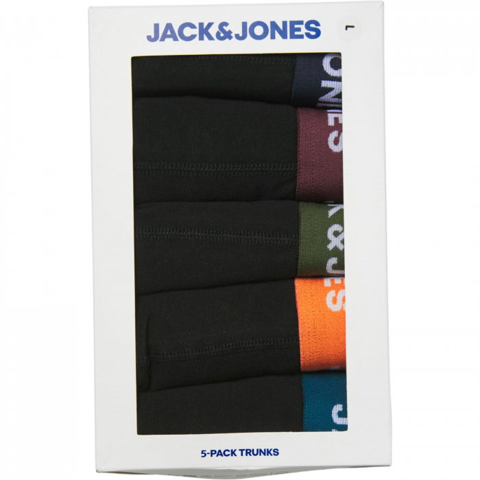 Boxeri JACK &JONES Oliver Solid Trunks 5 Perechi - 12259103-Black [6]