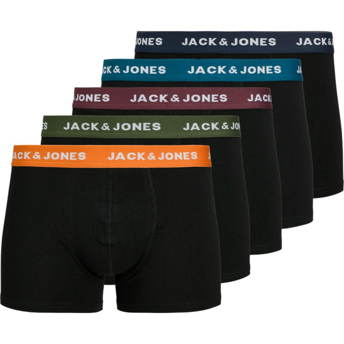 Boxeri JACK &JONES Oliver Solid Trunks 5P - 12259097-Black [1]