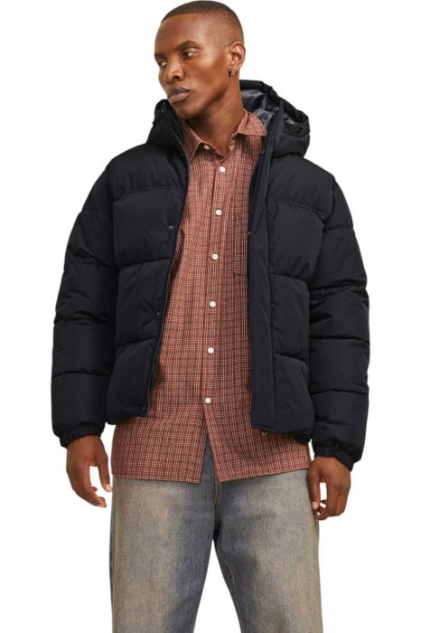 Geaca JACK &JONES Bradley Puffer Hood - 12256974-Black [1]