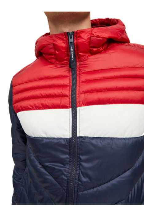 Geaca JACK &JONES Hero Puffer - 12211785-Navy Blazer TRUE RED BLOCKING [4]