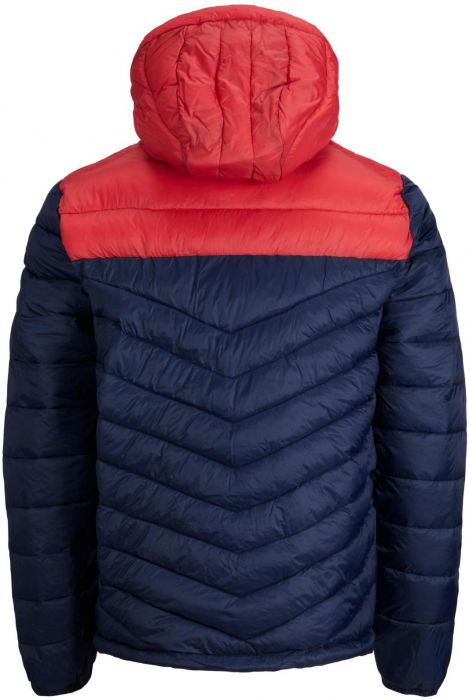 Geaca JACK &JONES Hero Puffer - 12211785-Navy Blazer TRUE RED BLOCKING [2]