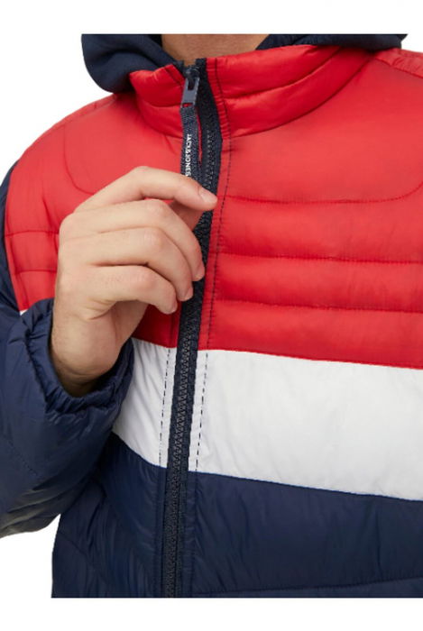 Jacheta JACK &JONES Hero Puffer - 12211788-Navy Blazer TRUE RED [4]