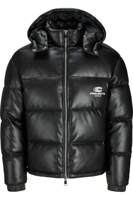 Geaca JACK &JONES Terrain PU Puffer Hood - 12269722-Black [1]