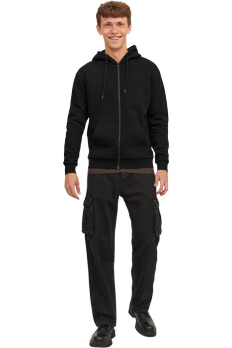 Hanorac JACK &JONES Bradley Sweat Zip Hood - 12249342-Black [6]