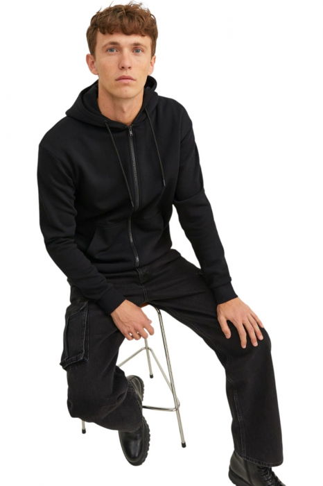 Hanorac JACK &JONES Bradley Sweat Zip Hood - 12249342-Black [5]