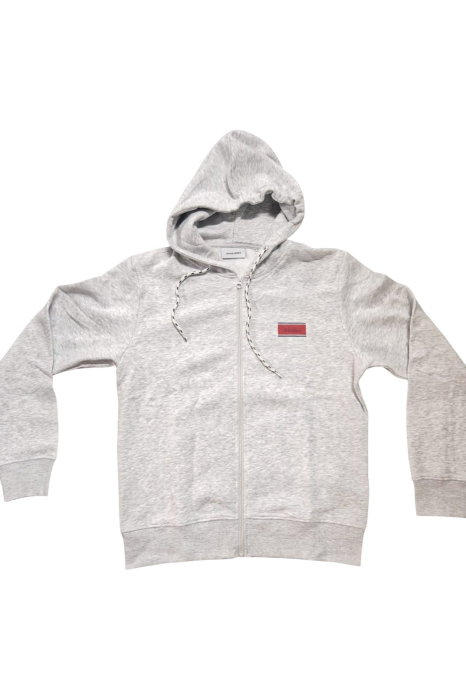 Hanorac JACK &JONES Buster Sweat Zip Hood Bts - 12298627-White Melange [3]