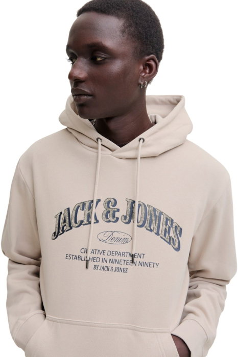 Hanorac JACK &JONES Denver Logo Sweat Hood - 12298730-Moonbeam [7]
