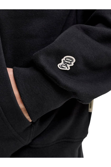 Hanorac JACK &JONES Frederiksberg Monogram Sweat Hood SN - 12300022-Black [4]