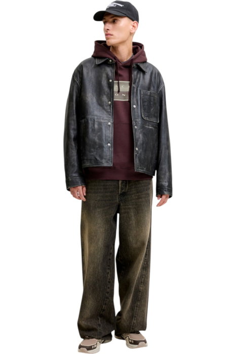Hanorac JACK &JONES Fusion Box Sweat Hood - 12300984-Fudge [5]