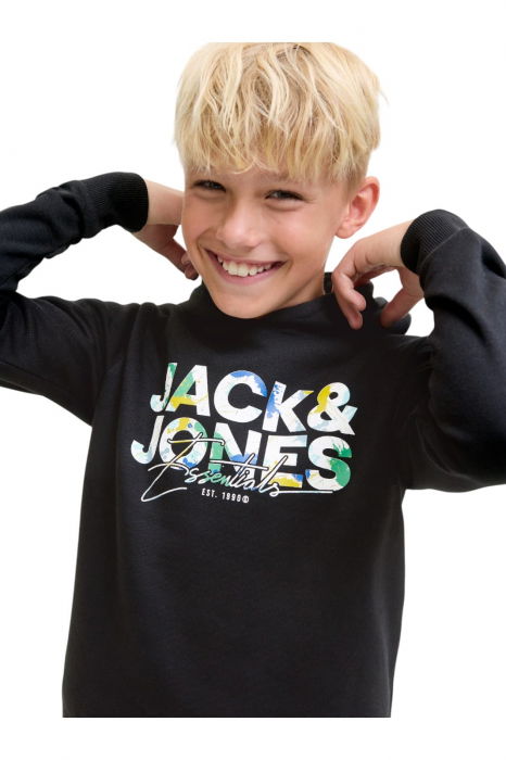 Hanorac JACK &JONES Geplas Sweat Hood JNR - 12279602-Black [3]