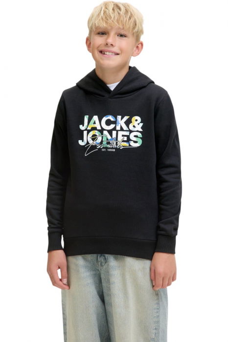 Hanorac JACK &JONES Geplas Sweat Hood JNR - 12279602-Black [1]