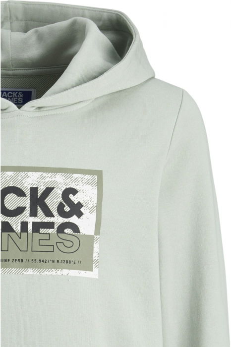 Hanorac JACK &JONES Logan Print Hood JNR - 12254120-Aqua Gray [3]