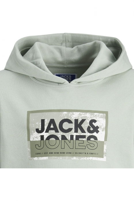 Hanorac JACK &JONES Logan Print Hood JNR - 12254120-Aqua Gray [2]