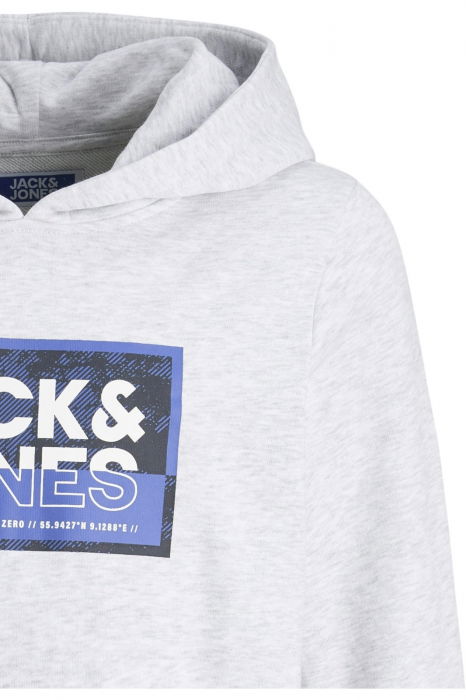 Hanorac JACK &JONES Logan Print Hood JNR - 12254120-White Melange [3]