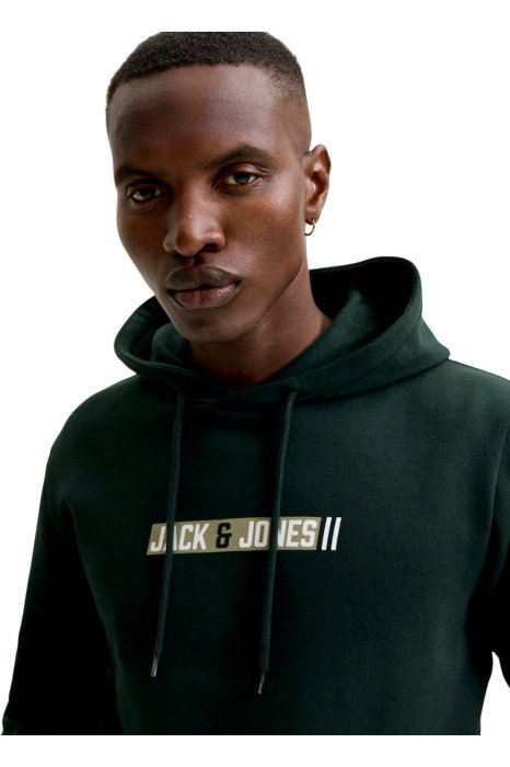 Hanorac JACK &JONES Munk Sweat Hood - 12298432-Scarab [5]