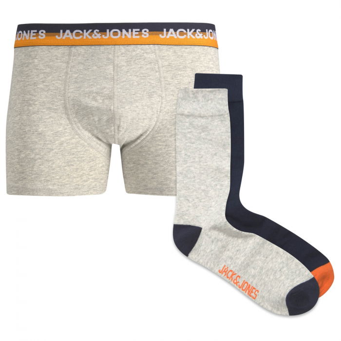 Set cadou JACK &JONES Clifford Trunks & Socks - 12210745-Light Grey Melange [1]