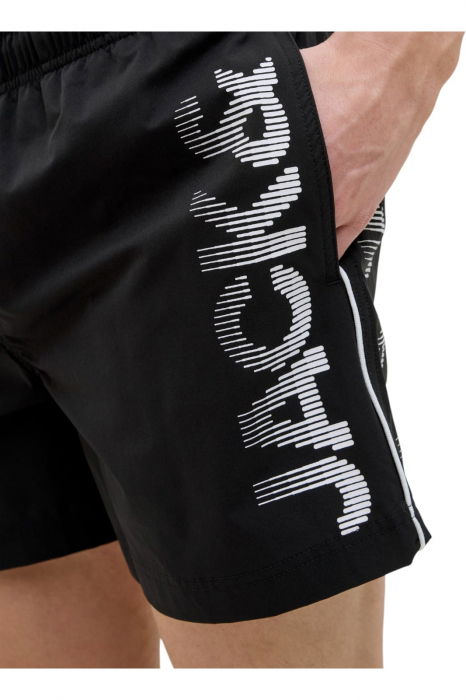 Short JACK &JONES Maui Swim Slice Logo AKM SN - 12275129-Black [4]