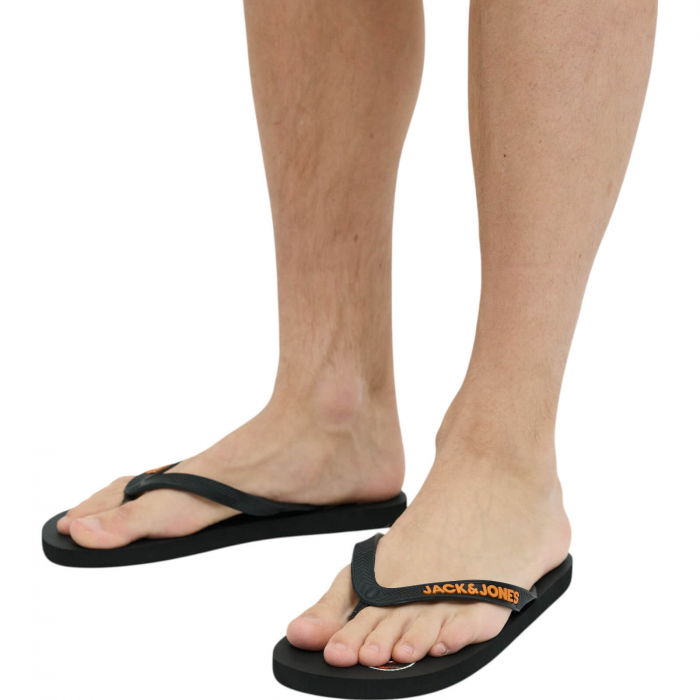 Slapi JACK &JONES Logo Palm Print - 12230642-Anthracite [7]