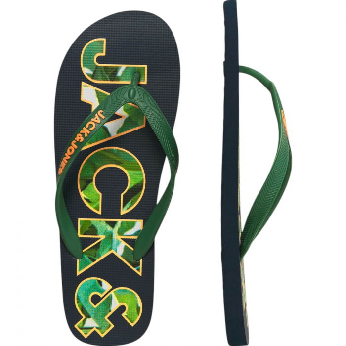 Slapi JACK &JONES Logo Palm Print - 12230642-Navy Blazer [1]