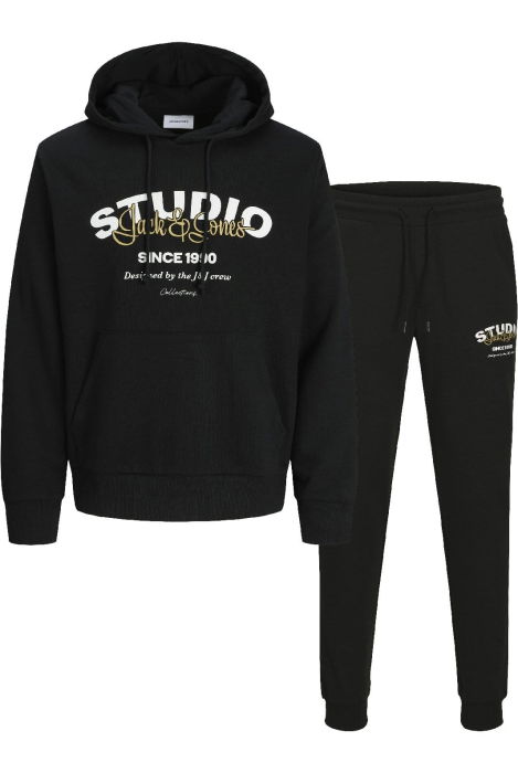 Trening JACK &JONES Yuki Sweat Hood Bf Set  - 12288296-Black [1]