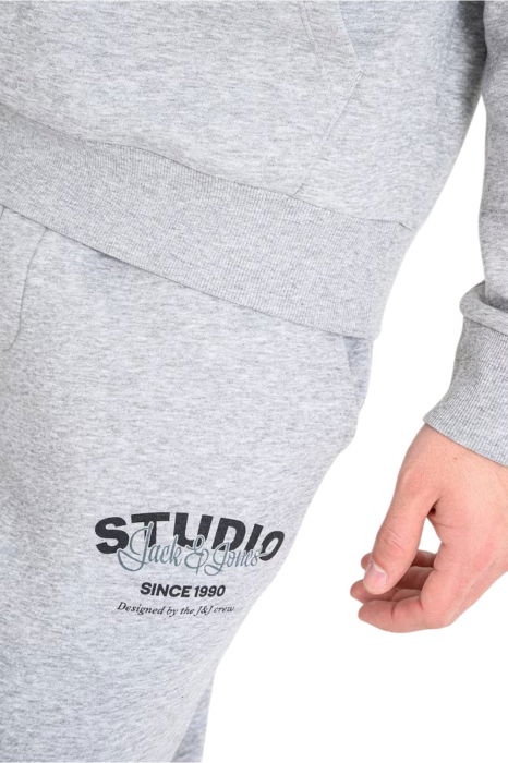 Trening JACK &JONES Yuki Sweat Hood Bf Set  - 12288296-Light Grey Melange [3]